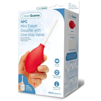 Afbeelding van AQUACLEAN 4PCS MINI TRAVEL DOUCHE WITH ONE WAY VALVE