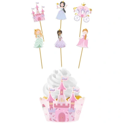 Afbeelding van Pretty Princess Cupcake Decoratie Set 6 stuks