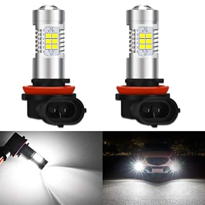 Afbeelding van KaTur H8 H9 H11 led mistlamp, max. 80 W, super helder, 2000 lumen, 6500 K, xenon, wit, met projector voor dagrijlicht of nachtlampje, 2 stuks H16(Japan) Xenon Wit