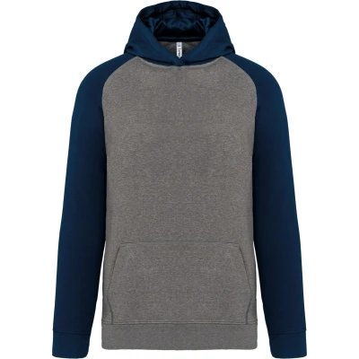 Afbeelding van PROACT Kinder multisport joggingbroek tweekleurige sweater met capuchon PA370 Grey Heather / Sporty Navy