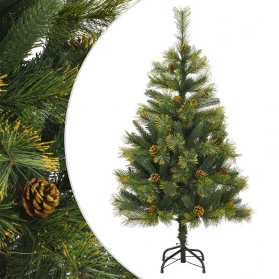 Afbeelding van Kunstkerstboom met scharnieren en dennenappels 120 cm