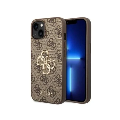 Afbeelding van Guess 4G Metal Logo Back Case Apple iPhone 15 Plus (6.7&quot;) Bruin