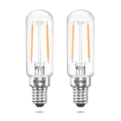 Afbeelding van Bonlux 4W LED Cooker Hood Gloeilamp, Extractor Fan Bulb, Oven Bulbs 40W Kooklamp Vervanging T25 Tubular Filament SES Kleine Schroef Appliance Lamp Bulb Warm Wit 2700K (2 Pack)