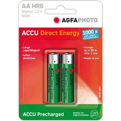 Afbeelding van Agfaphoto oplaadbare batterij NiMH, Mignon, AA, HR06, 1,2 V/2100 mAh Instant Energy, vooraf opgelade