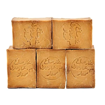 Afbeelding van Carenesse Aleppo Zeeppakket, premium kwaliteit, 5 stuks, 45% olijfolie, 55% laurierolie, originele olijfolie zeep, haarzeep, veganistisch, handgemaakt, natuurlijke ca. 900 950 gram per