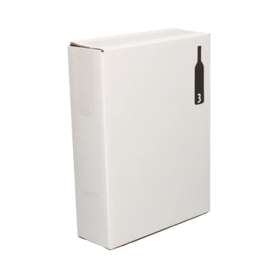 Afbeelding van Flesverpakking + Kartonnen Interieur voor 3 Flessen 28x10x36cm Wit