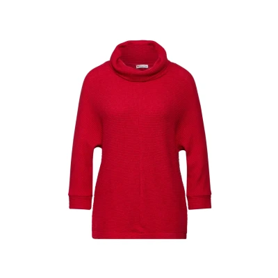 Afbeelding van Street One Damesshirt in gebreide look, rood, 40