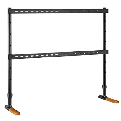 Afbeelding van mywall tv standaard HT27L, voor beeldschermen 70 90 inch, vloerstandaard met houtlook en anti slip pads, universele belasting tot 60 kg