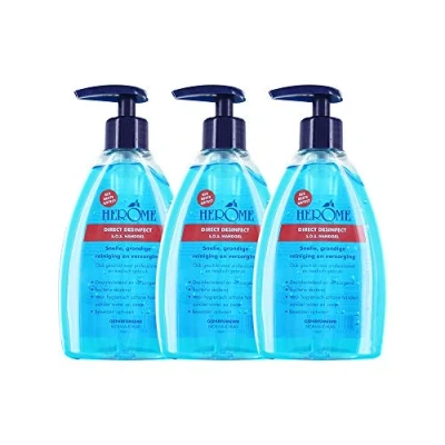 Afbeelding van Herome 3 Pack Direct Desinfect Handgel Desinfecterende met 80% Alcohol Beschermt Tegen Bacteriën en Droogt de Handen Niet Uit 3*200ml.