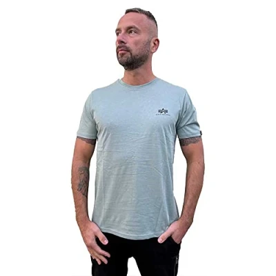Afbeelding van Alpha Industries Small LOGO Tshirt basic, Heren, Maat: XXL, Dusty green