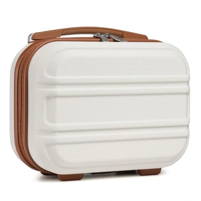 Afbeelding van Kono Vanity Case Make up Box Organizer Beauty Case, crme Wit, 12 Inch,