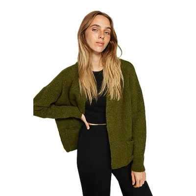 Afbeelding van Trendyol Zwarte Superbrede Zachte Textuur Met Zakdetail Gebreide Cardigan Twoaw24Hi00133