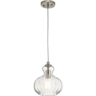 Afbeelding van Landelijke Hanglamp Steady Lighting Glas Landelijk E27 L: 22.3cm Voor Binnen Woonkamer Eetkamer Zilver