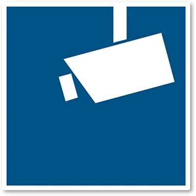 Afbeelding van Bewakingscamera/videobewaking, biedteken volgens DSGVO/BDSG DIN 33450 stickers: Ø 20 cm, 1 stuk
