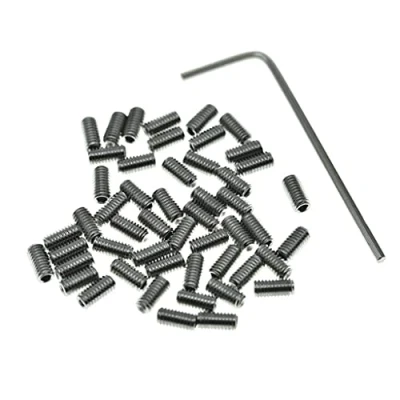 Afbeelding van KAISH 50x US #4 40 x 1/4 &quot;Rvs Gitaar Brug Zadel Hoogte Aanpassing Schroeven voor Stratocaster/Telecaster