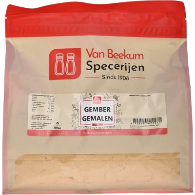 Afbeelding van Van Beekum Specerijen Gember Gemalen 1 kilo (hersluitbare stazak)