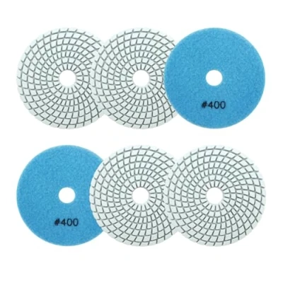 Afbeelding van SANLEETEK Polijstpad, nat diamant, 100 mm, 6 stuks korrel 400 polijstschijven voor graniet, marmer, kunststeen, kwarts, haakse slijpers