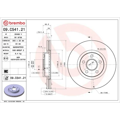 Afbeelding van Remschijf BREMBO 09.C541.21