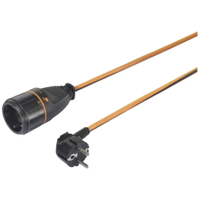 Afbeelding van Sygonix SY 5597568 Stroom Verlengkabel 16 A Zwart, Oranje 5 m H05VV F 3G 1,5 mm² Afsluitbaar