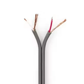 Afbeelding van Gebalanceerde Audiokabel 2x 0,16 mm² 100 m Rol Grijs Nedis