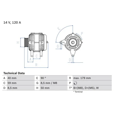 Afbeelding van Bosch Alternator/Dynamo 0 986 038 950