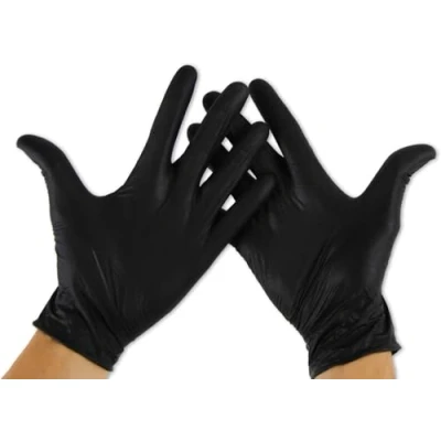 Afbeelding van KMINA Nitril Handschoenen XL (x2 Packs 100 units), Wegwerphandschoenen, Zwart, Wegwerp Latex Vrij, Nitril, Nitrile Gloves, Zwart (LATEX VRIJ).