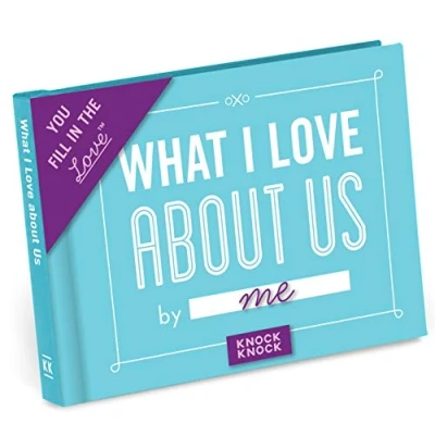 Afbeelding van Knock Wat ik leuk vind aan ons Vul het liefdesboek in blanco cadeaudagboek in, 4,5 x 8,3 cm