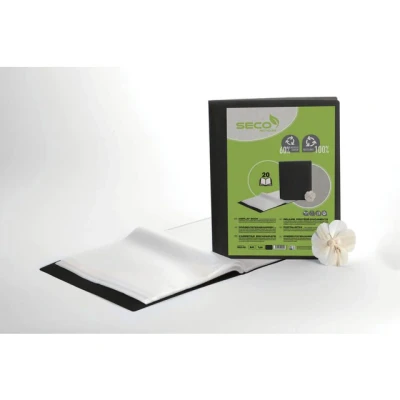 Afbeelding van Seco showalbum A4 20 tas 50 micron zwart biologisch afbreekbaar SE DB20 BK