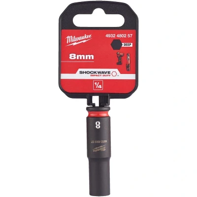 Afbeelding van Milwaukee Accessoires SHOCKWAVE Slagdop 1/4&quot; diep 8mm 1 stuk 4932480257