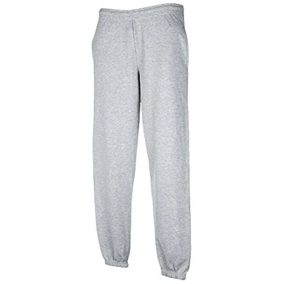 Afbeelding van Fruit of the Loom Classic Jog Pants joggingbroek voor heren, 1/2 stuks, met elastische open broekspijpen, Heather Grey, XL