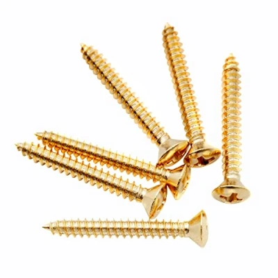 Afbeelding van Musiclily Ultra 3x25mm Roestvrij Staal Verzonken Schroeven voor Gitaar of Ukelele Strap Button, Goud (6 stuks)