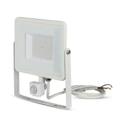 Afbeelding van VT 50 S 50W SMD PIR SENSOR FLOODLIGHT WITH SAMSUNG CHIP COLORCODE:3000K WHITE BODY GLASS