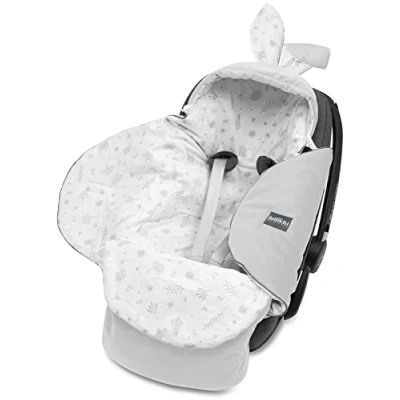 Afbeelding van Bellochi Universele Inslagdeken voor Autostoel en Kinderwagen met een Kap Gemaakt Van Zacht Katoen Fluweel OEKO TEX certificaat Past op Maxi Cosi Romer Cybex Copse