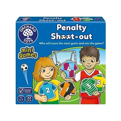 Afbeelding van Orchard Toys Penalty Shoot Out Mini Games, Travel Games for Kids to Learn Matching Pairs, Maths, Educational Game Addition, Subtraction, Football Game, Gift Boys, Girls, Age 3+