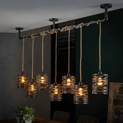 Afbeelding van Fraaai Tyler hanglamp 7L Jute