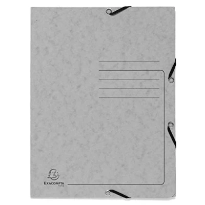 Afbeelding van Exacompta Elasticated 3 Flap Folder, A4, 355g Grijs, pak 25