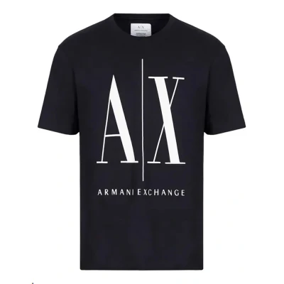 Afbeelding van Armani Exchange heren T shirt met logoprint in de kleur Donkerblauw, maat: XL