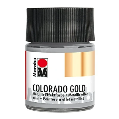 Afbeelding van Marabu 12640005795 metallic effectverf, Colorado Gold palladium 50 ml, op waterbasis, lichtecht, weerbestendig, sneldrogend, voor kwasten en stippen absorberende ondergronden