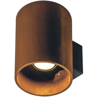 Afbeelding van Slv rusty up down wl outdoor led wandopbouwarmatuur rond roest cct switch 3000 4000 k 1004651