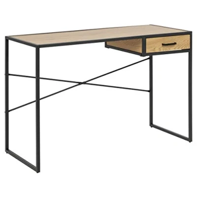 Afbeelding van Seaford bureau met lade zwart/hout