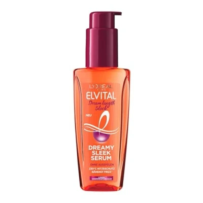 Afbeelding van LOréal Paris Elvital Siliconenvrij haarserum, hittebescherming voor lang en weerbarstig haar, leave in haarolie met plantaardige eiwitten cacaoboter, serum