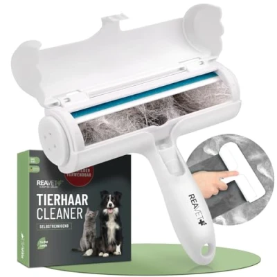 Afbeelding van ReaVET Dierenhaarverwijderaar, pluisroller, herbruikbaar, dierenharen, kleding, hond, kat, pluisverwijderaar voor huisdieren, pluisborstel, hondenharen en kattenharen verwijderen