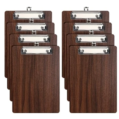 Afbeelding van [8 stuks] A5 klembord van hout, met metalen clip, clipboard notitieblokhouder, schrijfbord