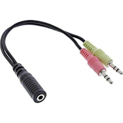 Afbeelding van InLine 0.15m, 3.5mm/2x3.5mm audio kabel 0,15 m Zwart