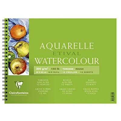 Afbeelding van Clairefontaine 96362C Spiraalalbum Etival 12 vellen Torchon ruwe korrel 30 x 40 cm 300 g wit
