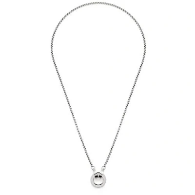 Afbeelding van Leonardo Lolita Clip &amp; Mix Halskette aus Edelstahl mit Kleinem Anhänger Ring, Länge: 43cm, 018411