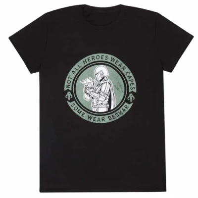 Afbeelding van Henry Tiger STAR WARS Mandalorian WEAR Beskar Tshirt print, Heren, Maat: Large, Black