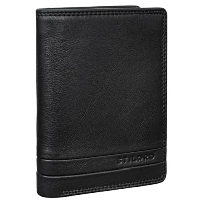 Afbeelding van STILORD &#039;Matthis&#039; Portemonnee Heren Leer Hoog met RFID Bescherming Vintage Men&#039;s Wallet Elegante Geldtasje Kaarthouder Echt Leer, Kleur:zwart