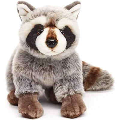 Afbeelding van Uni Toys Wasbeer, zittend 25 cm (lengte) pluche beer, bosdier dier, knuffeldier