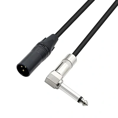 Afbeelding van PNGKNYOCN Haakse 6.35mm Mono naar XLR 3 Pin Kabel, 90 Graden 1/4 Mannelijke Interconnect Kabel voor Soundbox, Microfoon, Versterker enz. (50cm)